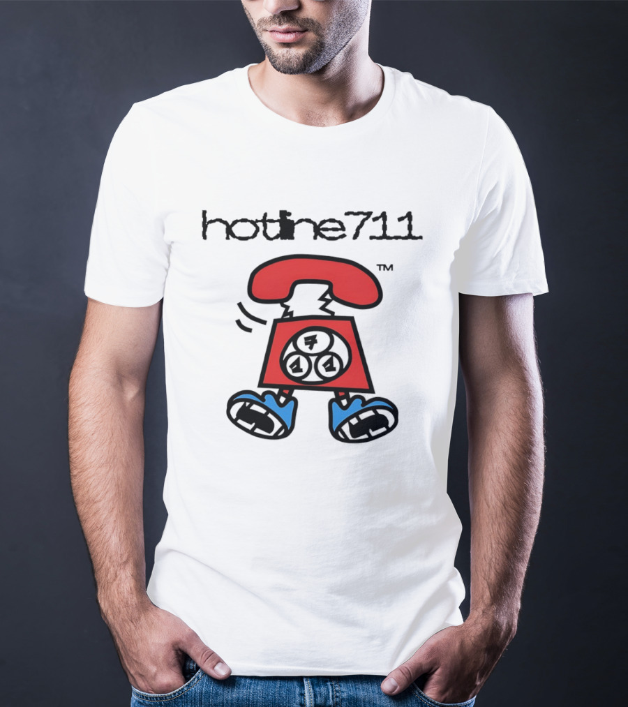 Hotline711 Retro Telephone Cartoon T-Shirt
