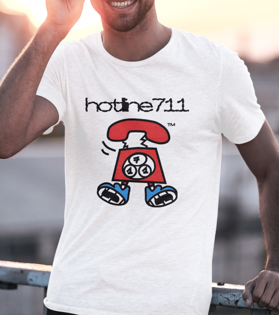 Hotline711 Retro Telephone Cartoon T-Shirt
