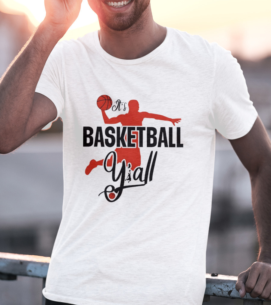Basketball Y'all Dunking Silhouette And Ball In Red T-Shirt