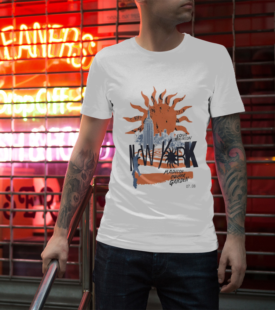 Louis Tomlinson New York Madison Square Garden 07.08 Sun And Skyline T-Shirt