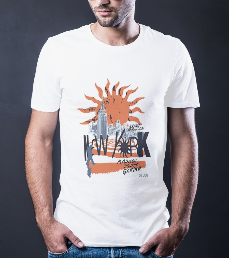 Louis Tomlinson New York Madison Square Garden 07.08 Sun And Skyline T-Shirt
