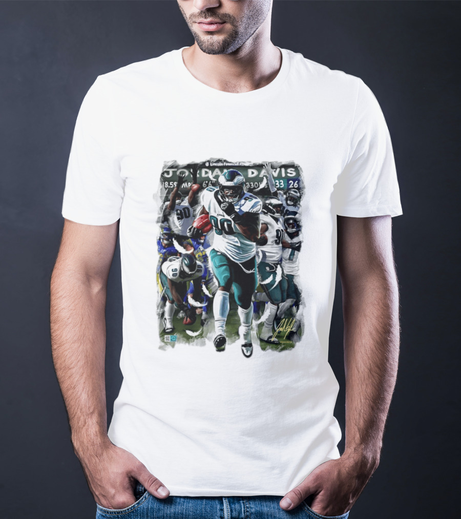 Philadelphia Eagles Jordan Davis THICC SIX 90 Lincoln Financial Field T-Shirt