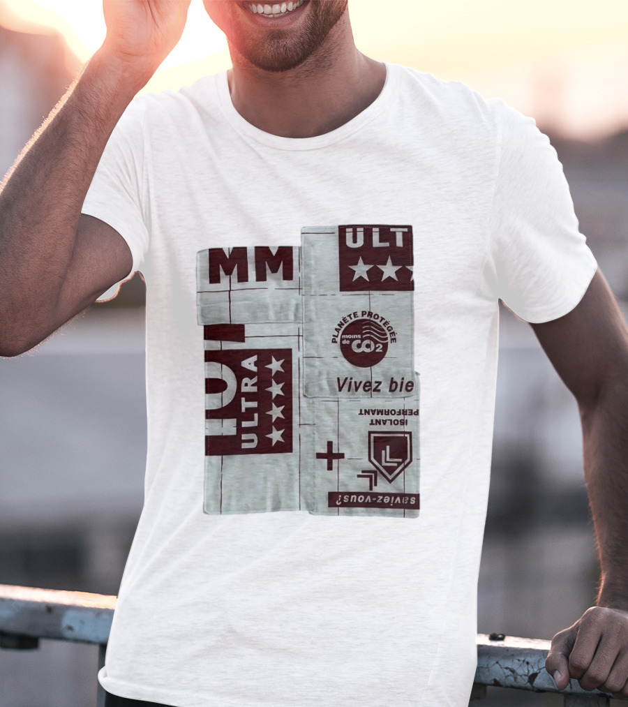 MM ULTRA Planete Protegee Moins De CO2 Vivez Bien Eco Friendly T-Shirt