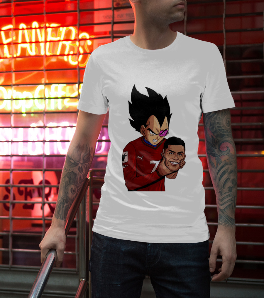 Vegeta Holding Ronaldo Head Puma Jersey Collaboration T-Shirt