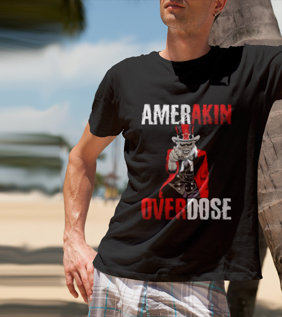 Amerakin Overdose Uncle Sam Horror Industrial Metal T-Shirt