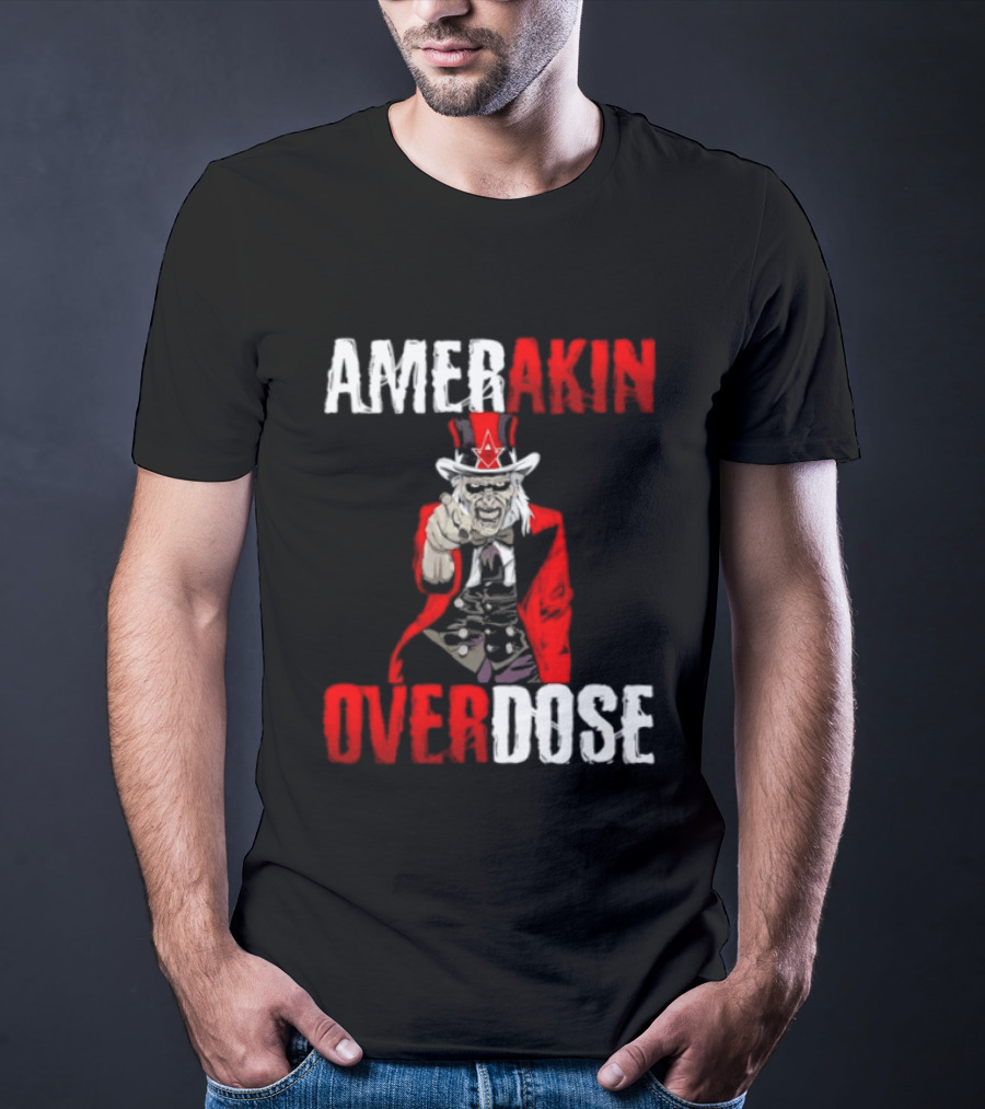 Amerakin Overdose Uncle Sam Horror Industrial Metal T-Shirt