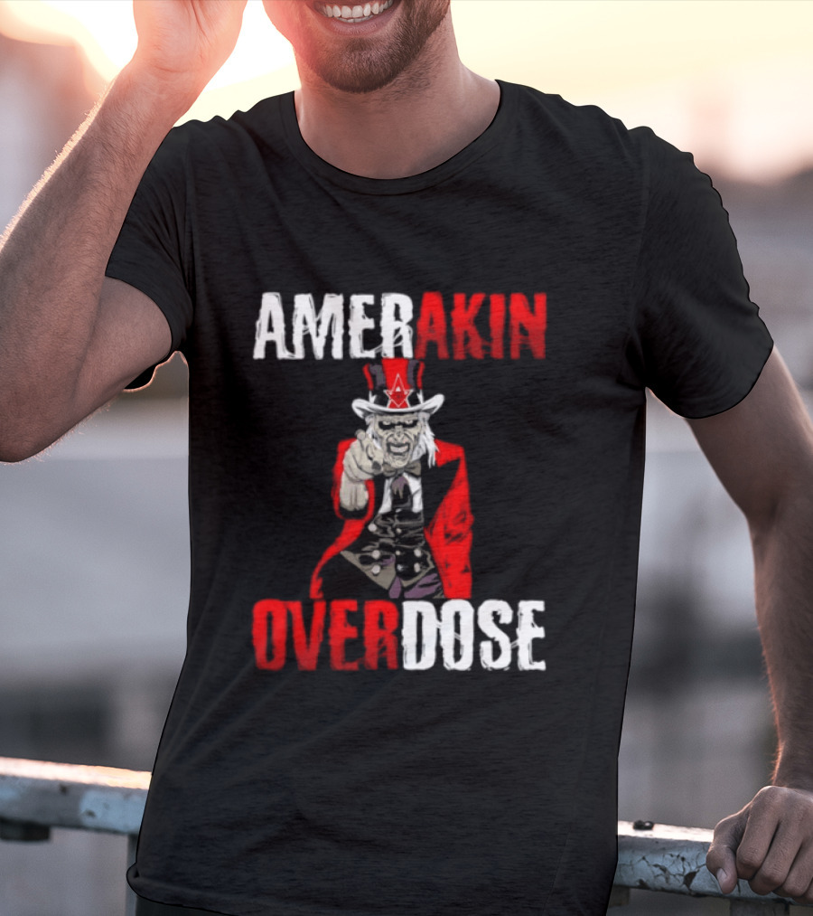 Amerakin Overdose Uncle Sam Horror Industrial Metal T-Shirt