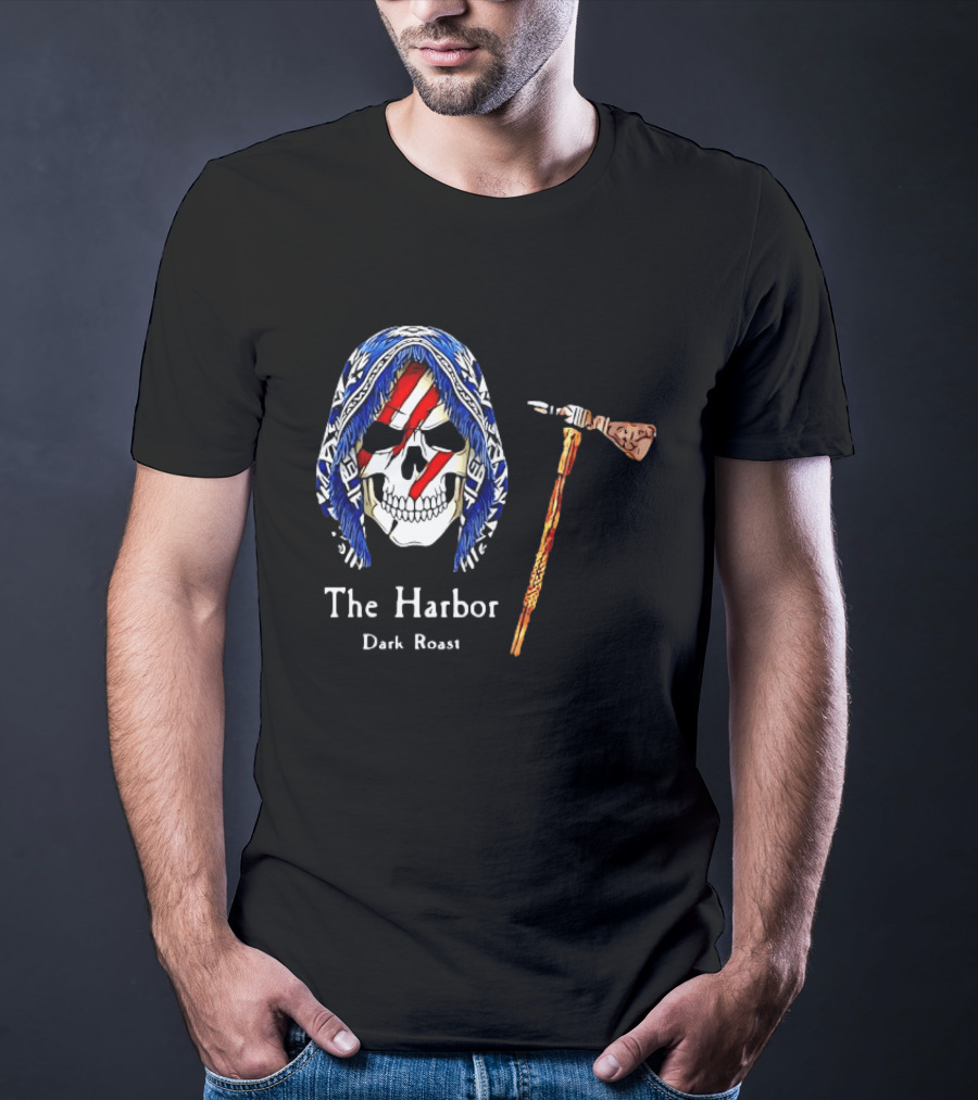 America Skull The Harbor Dark Roast Tomahawk T-Shirt