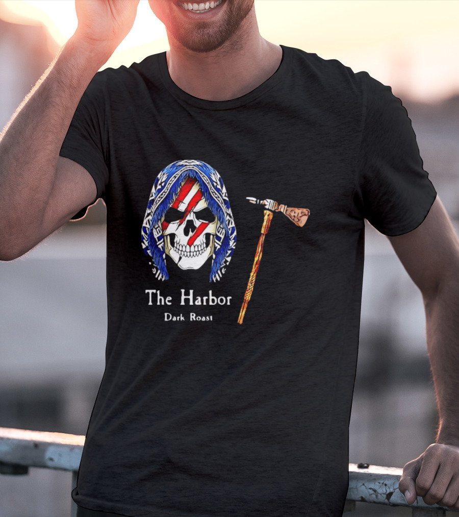 America Skull The Harbor Dark Roast Tomahawk T-Shirt