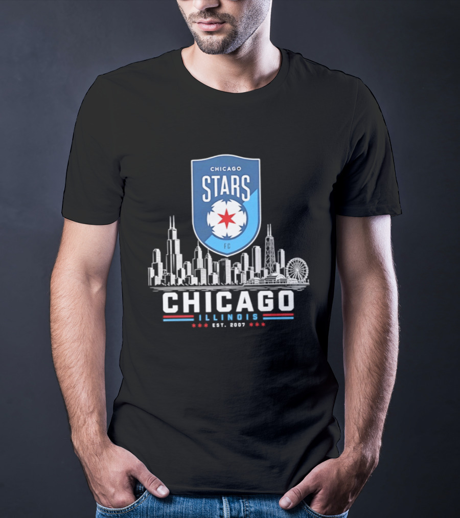 Chicago Stars FC Skyline Illinois Est 2007 T-Shirt
