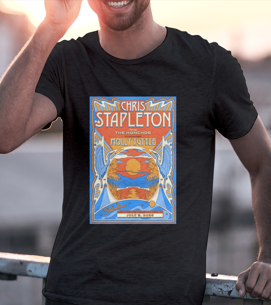 Chris Stapleton Featuring The Honchos Molly Tuttle Shoreline Amphitheatre Mountain View CA July 8 2026 T-Shirt