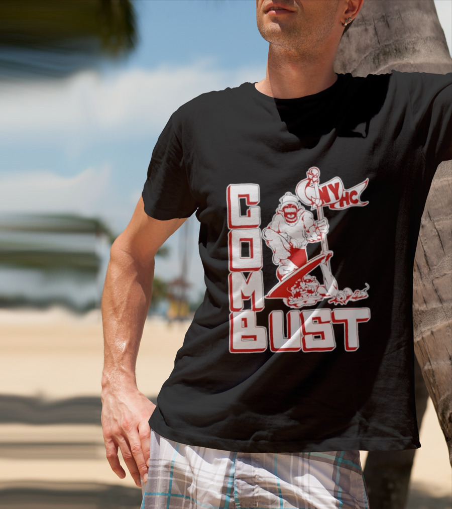 New York Hardcore Combat Bust NYHC Monster Flag T-Shirt
