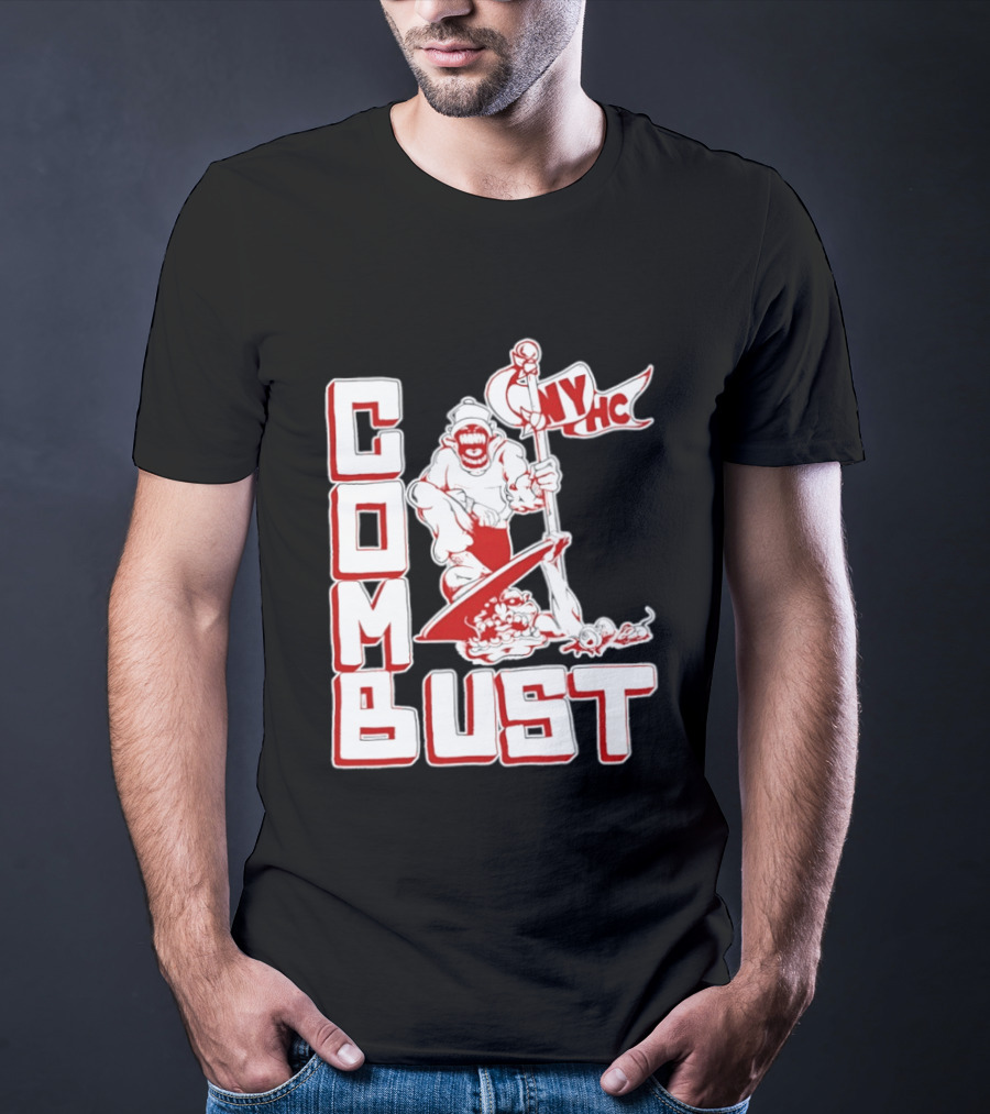 New York Hardcore Combat Bust NYHC Monster Flag T-Shirt