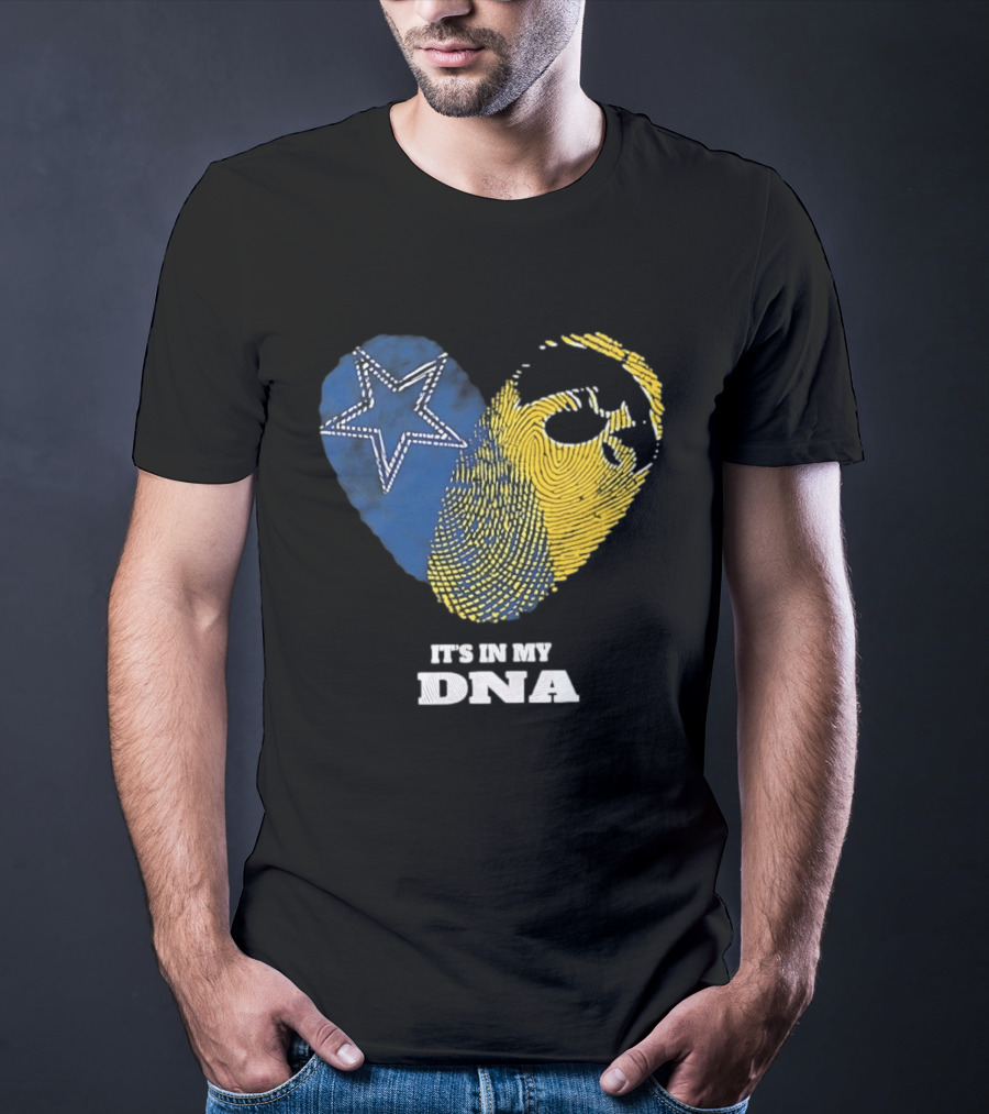 Dallas Cowboys Iowa Hawkeyes Fingerprint It's In My DNA T-Shirt