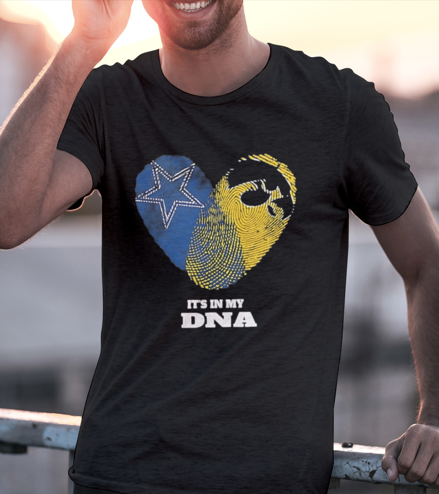Dallas Cowboys Iowa Hawkeyes Fingerprint It's In My DNA T-Shirt