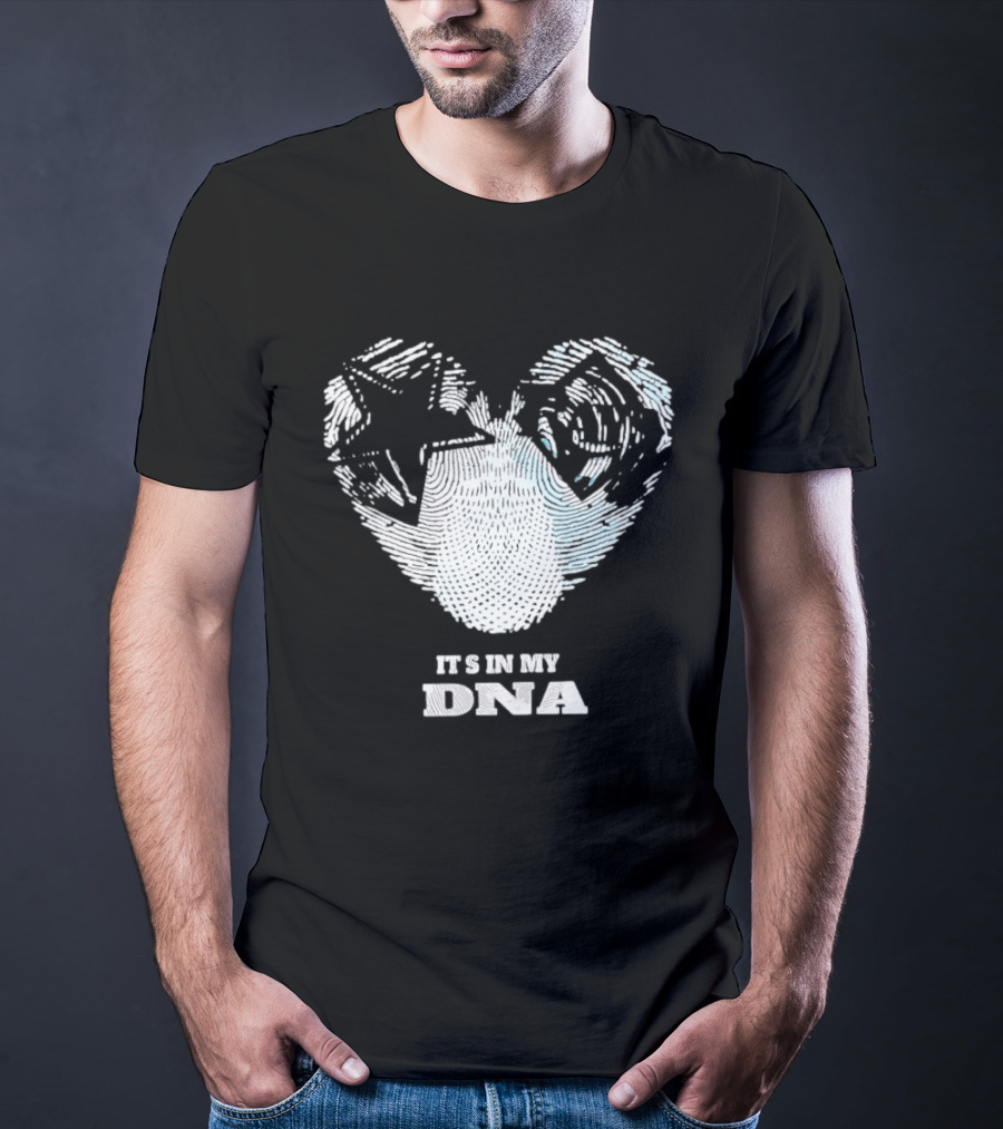 Dallas Cowboys Tampa Bay Rays It's In My DNA Heart Fingerprint T-Shirt