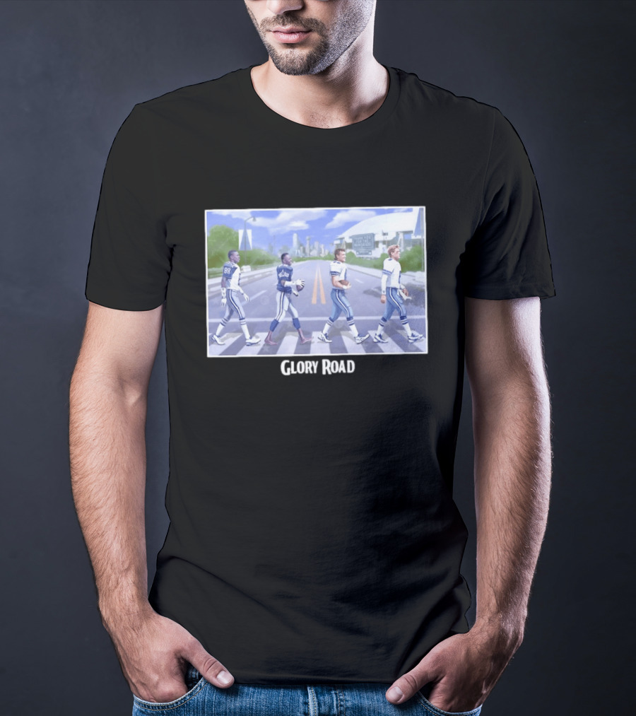 Dallas Cowboys Iconic Players Walking Glory Road Stadium T-Shirt