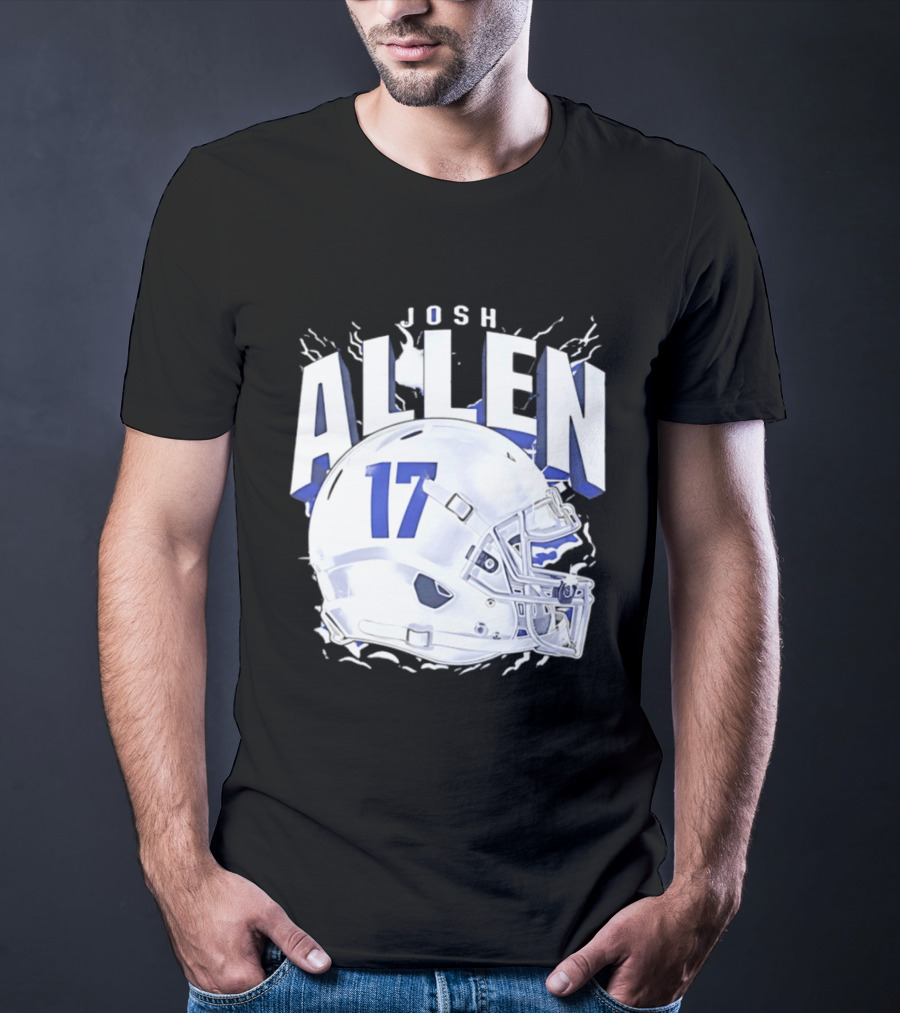 Josh Allen 17 Buffalo Bills Helmet T-Shirt