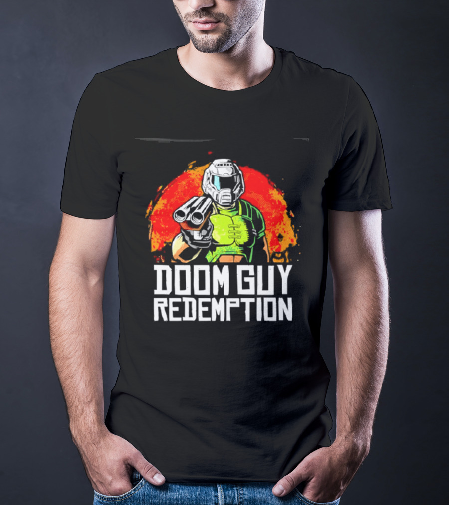 Doom Guy Redemption Video Game FPS Gaming Action T-Shirt