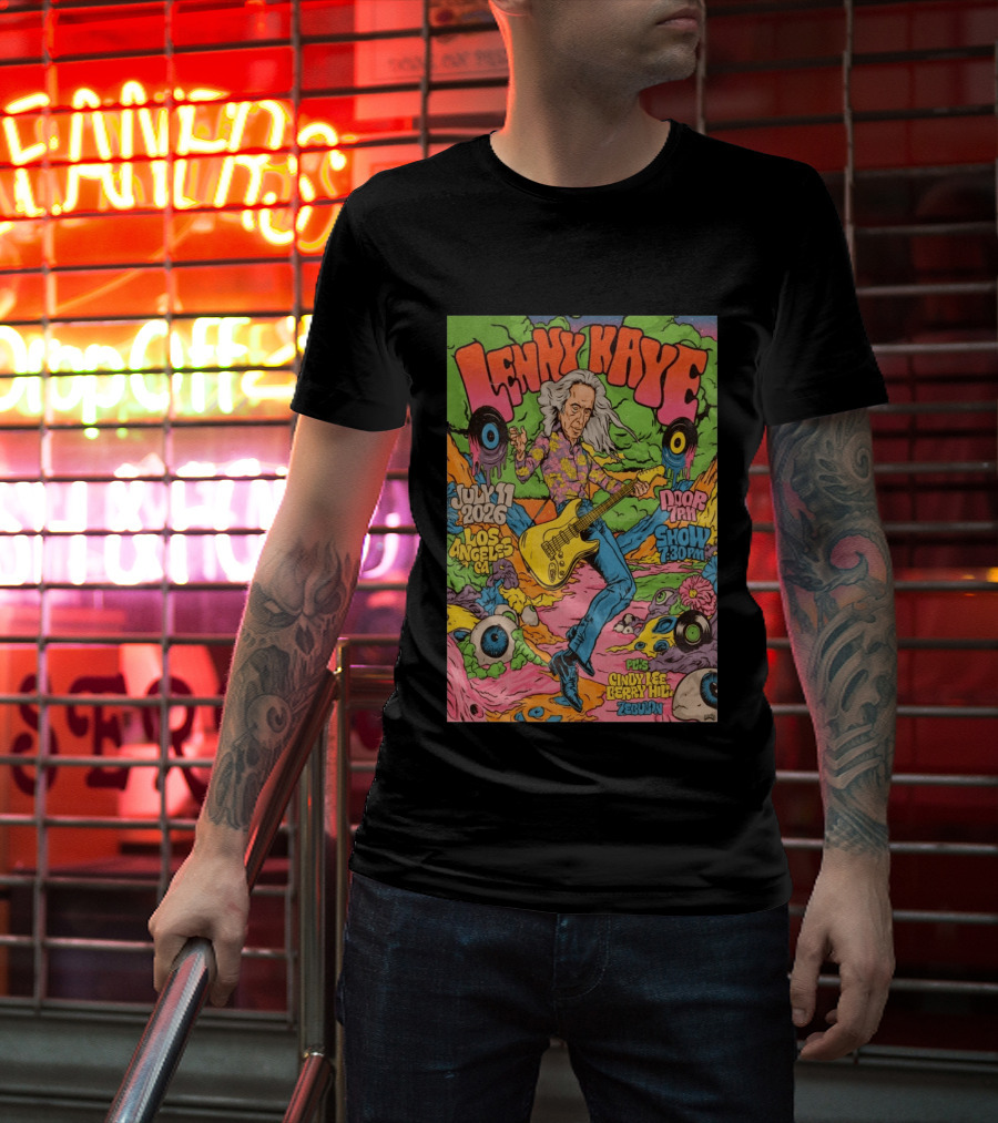 Lenny Kaye July 11 2026 Los Angeles Show Zebulon Plus Cindy Lee Berry Hill T-Shirt