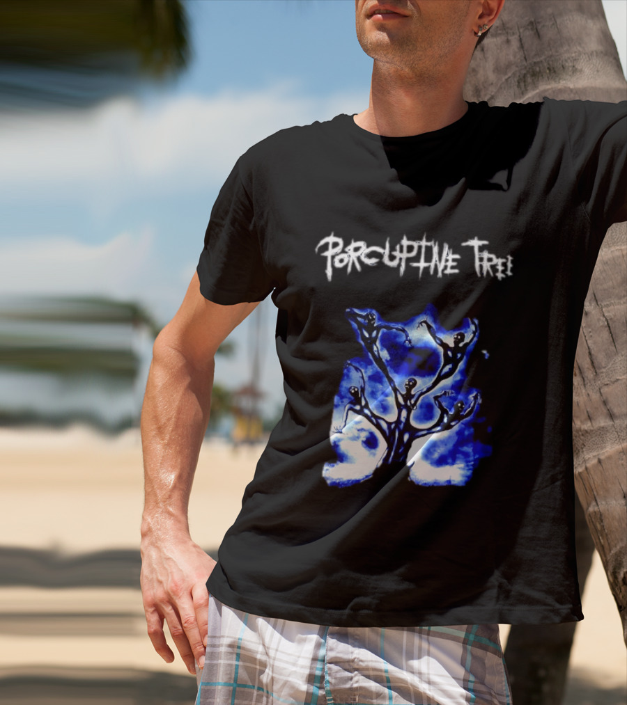Porcupine Tree Ecelna Rock And Roll Blue Abstract Figures T-Shirt