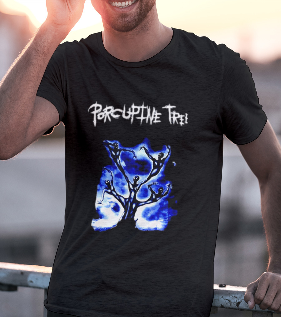Porcupine Tree Ecelna Rock And Roll Blue Abstract Figures T-Shirt