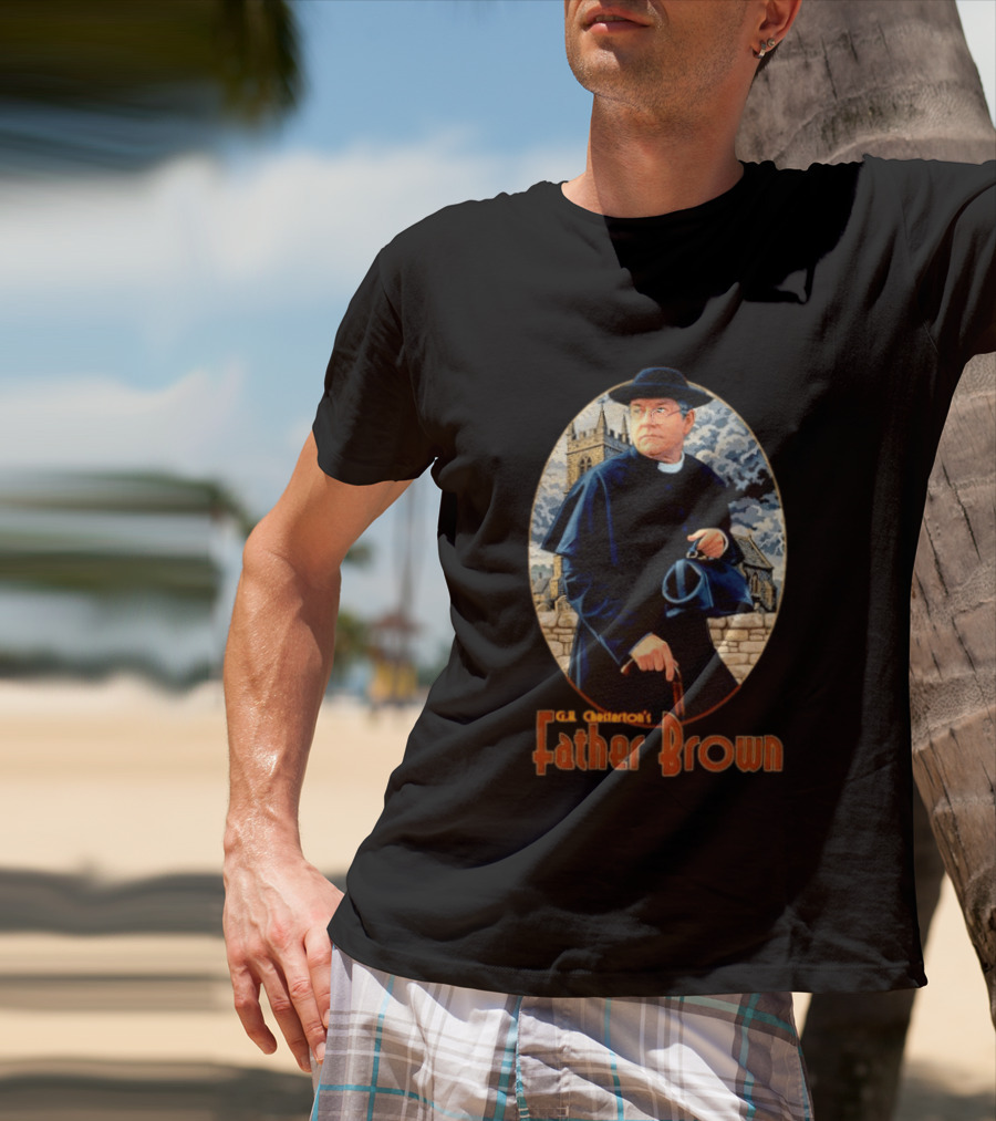 G.K. Chesterton's Father Brown Detective Church Mystery Scene T-Shirt