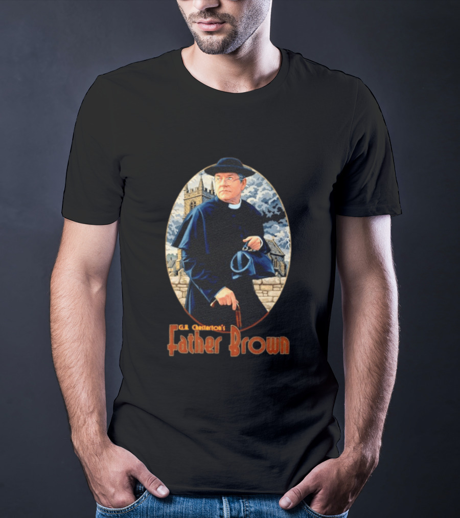 G.K. Chesterton's Father Brown Detective Church Mystery Scene T-Shirt