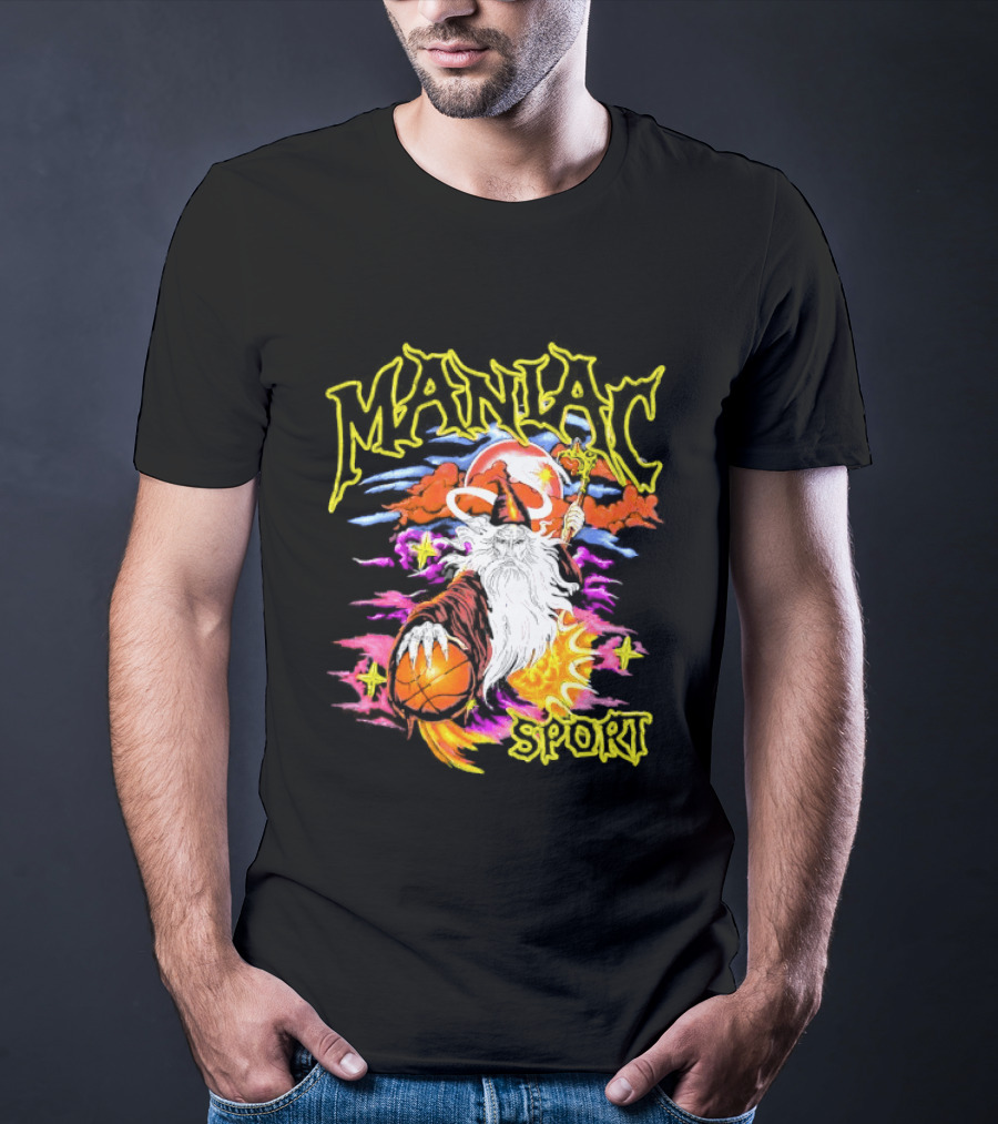 Maniac Sport Wizard Basketball Magic Santa Style Explosion T-Shirt