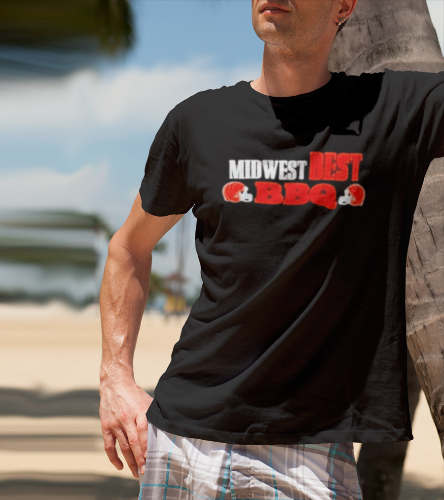 Midwest Best BBQ Cincinnati Bengals Football Helmets T-Shirt
