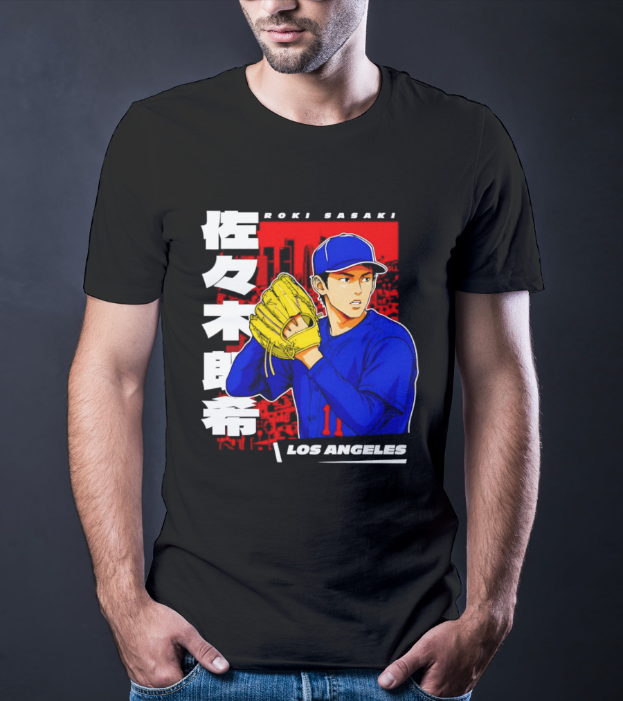Roki Sasaki Los Angeles Baseball Japanese T-Shirt