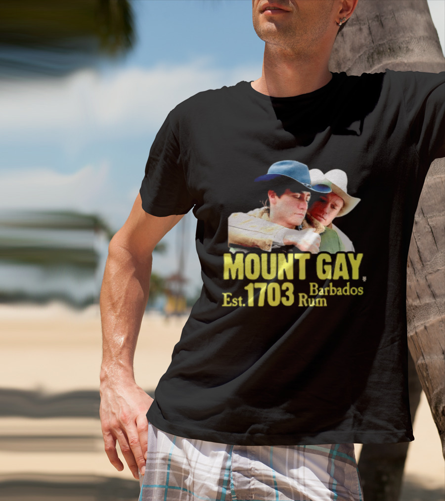 Mount Gay Est 1703 Barbados Rum Brokeback Mountain Cowboys T-Shirt