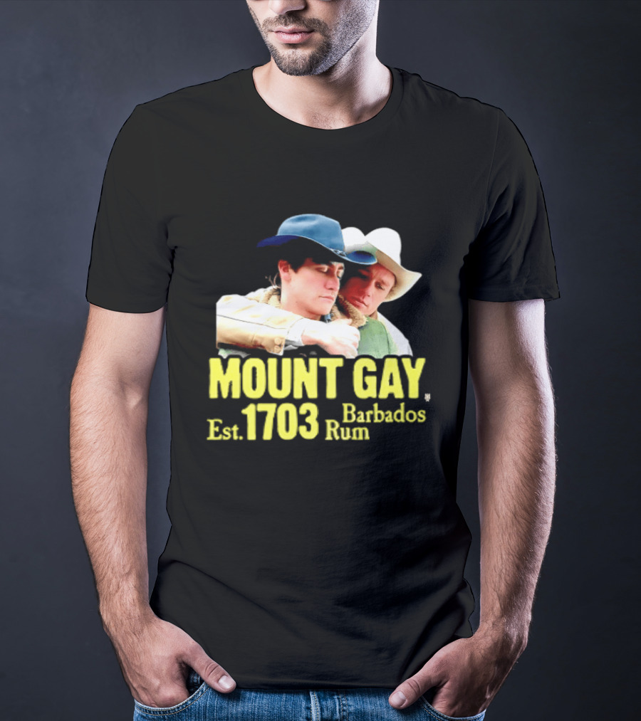 Mount Gay Est 1703 Barbados Rum Brokeback Mountain Cowboys T-Shirt