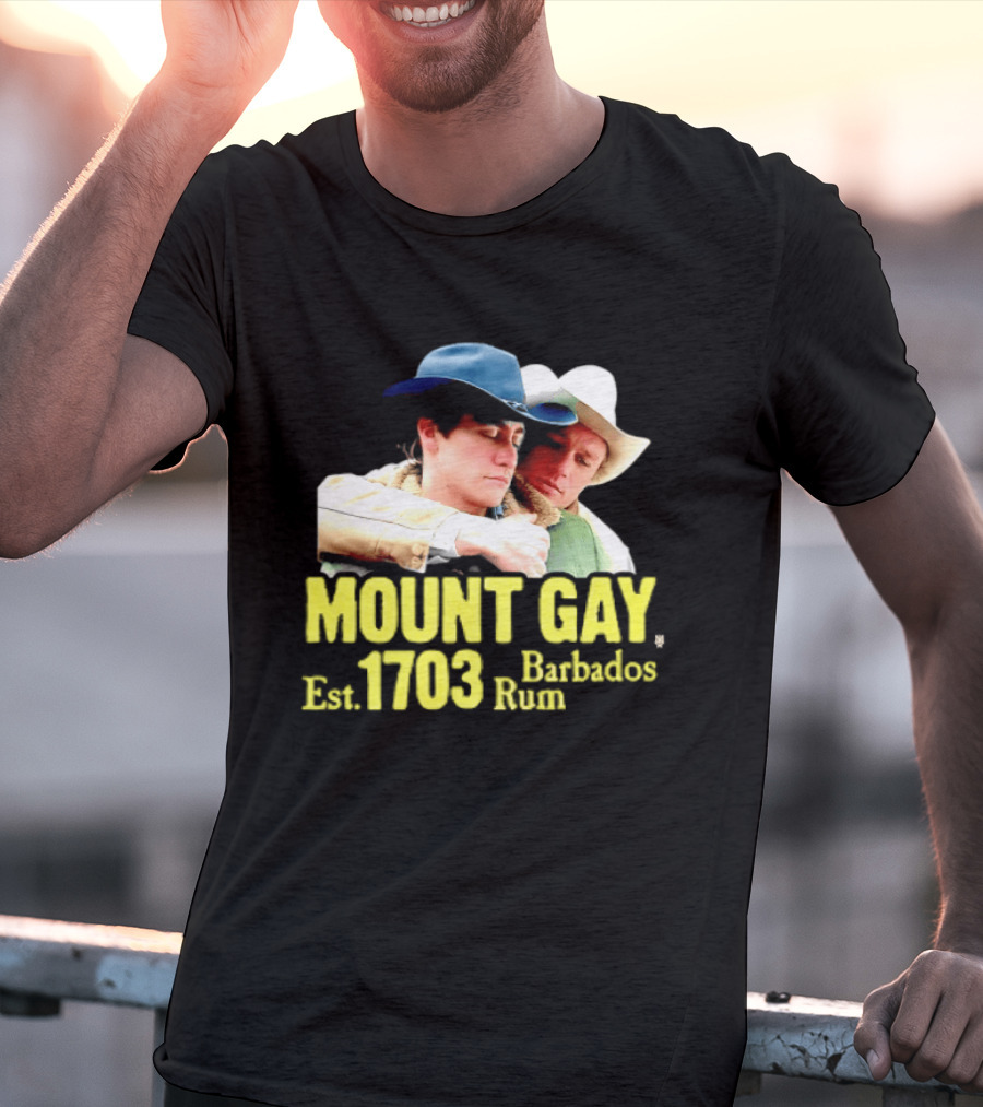 Mount Gay Est 1703 Barbados Rum Brokeback Mountain Cowboys T-Shirt