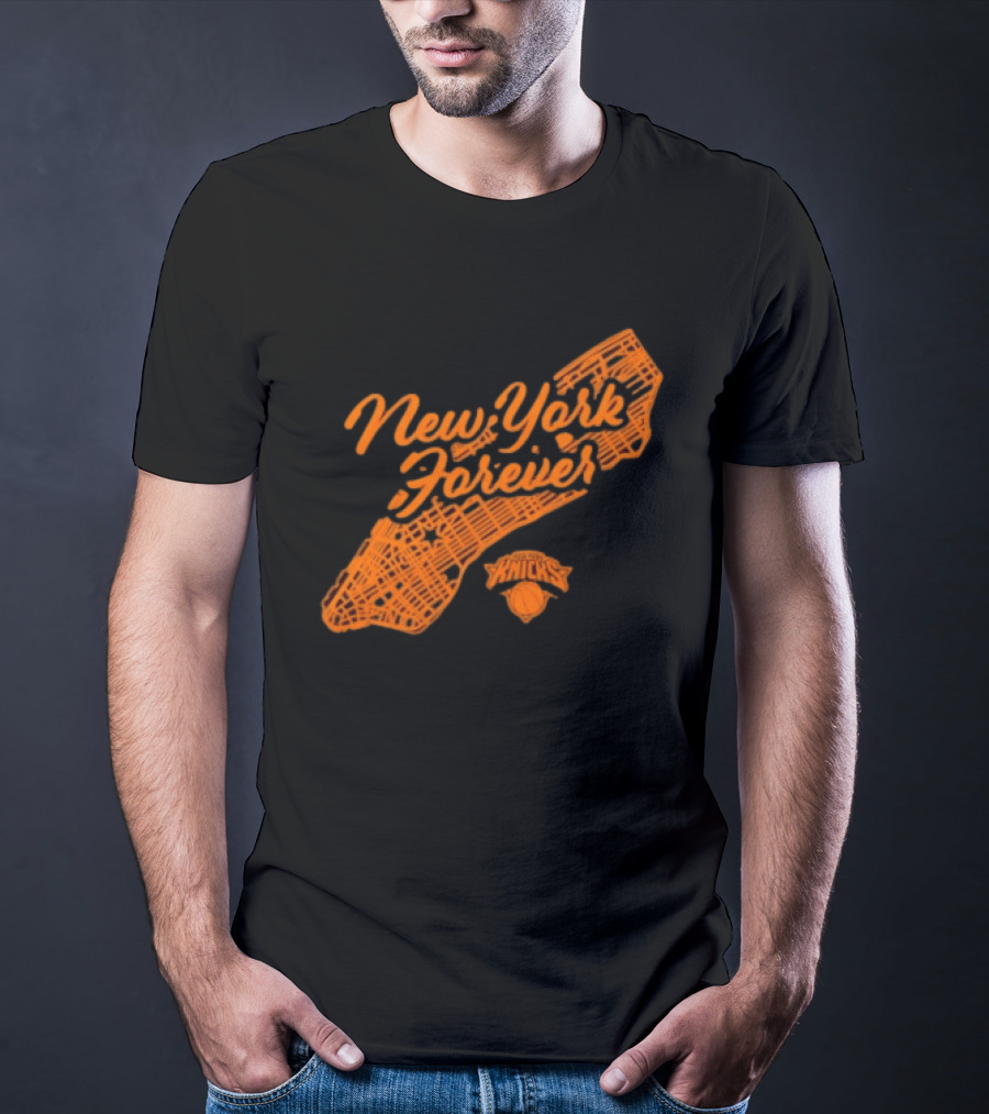 New York Forever Knicks NBA Basketball Map T-Shirt