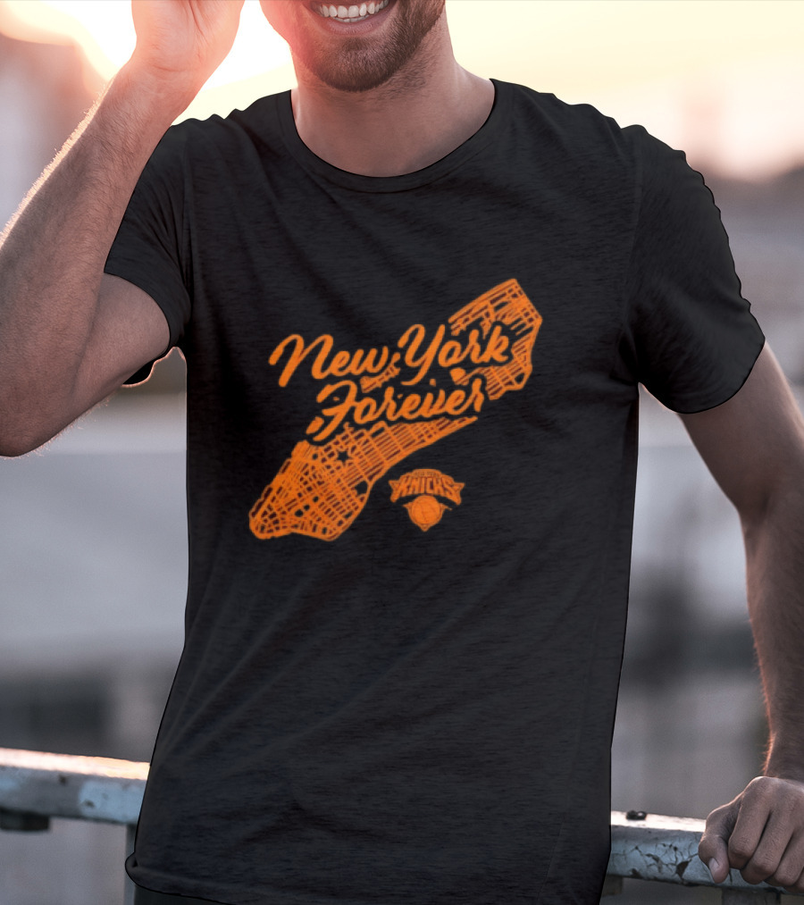 New York Forever Knicks NBA Basketball Map T-Shirt
