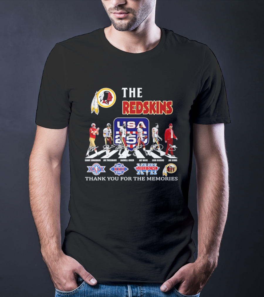 The Redskins Legends USA 255 Super Bowl XXVI XXII XVII Thank You For The Memories T-Shirt