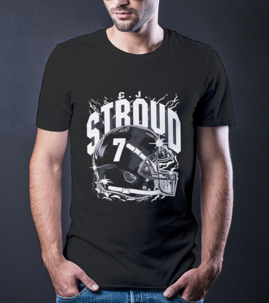 Stroud 7 Helmet Houston Texans T-Shirt