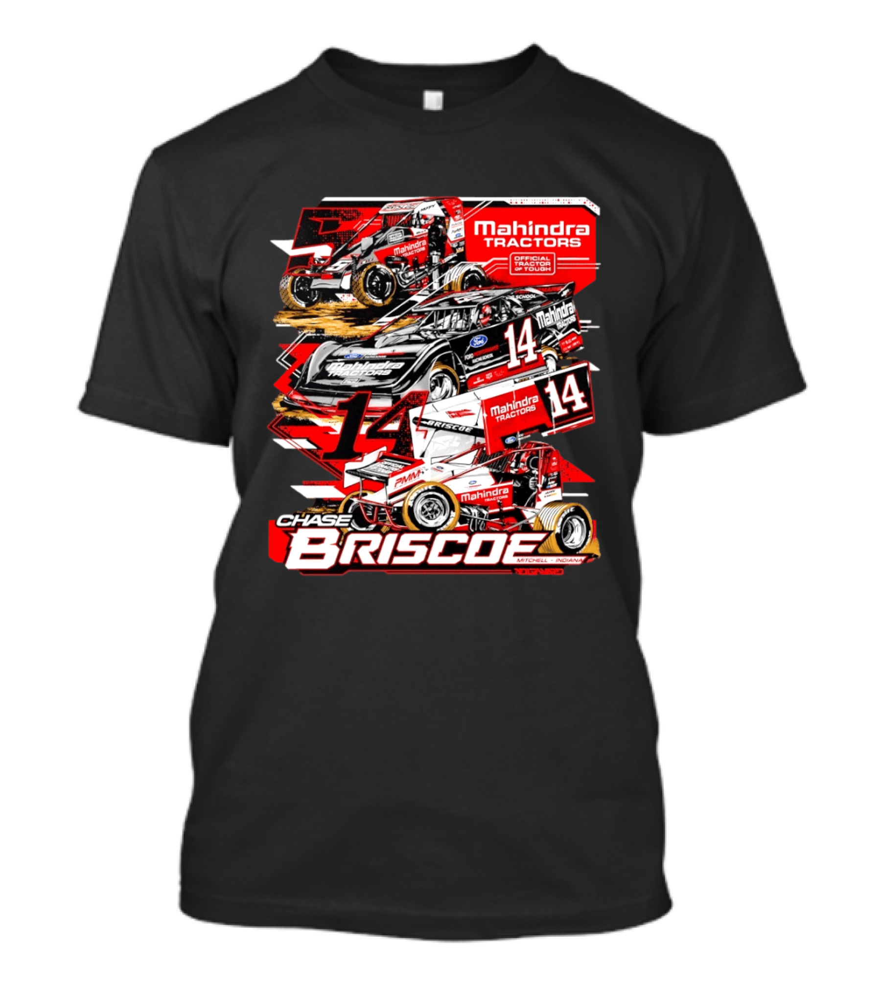 Chase Briscoe Mahindra Tractors Official Tractor Of Tough 14 Racing Collage T-Shirt