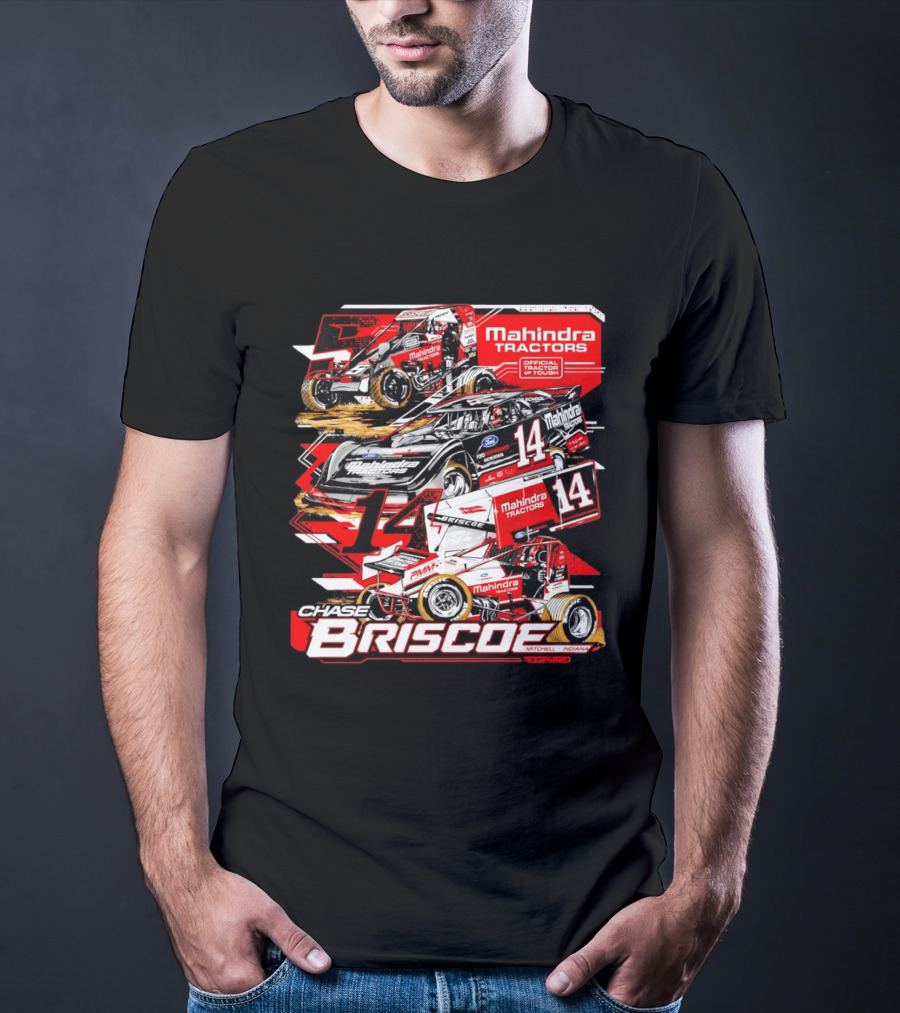 Chase Briscoe Mahindra Tractors Official Tractor Of Tough 14 Racing Collage T-Shirt