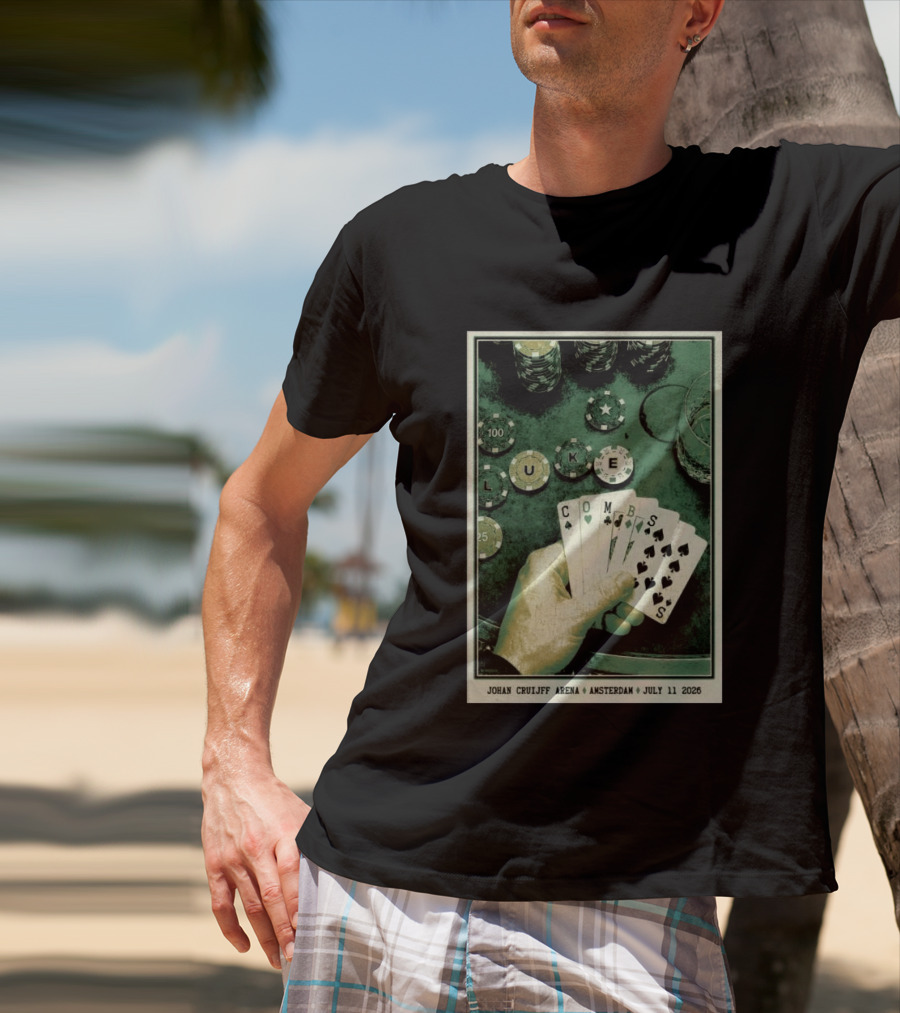 Luke Combs Poker Themed Johan Cruijff Arena Amsterdam July 11 2026 Tour T-Shirt