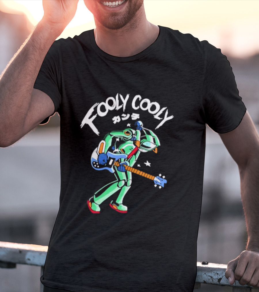 FLCL Fooly Cooly Kanchi Guitar Anime Gainax Robot T-Shirt