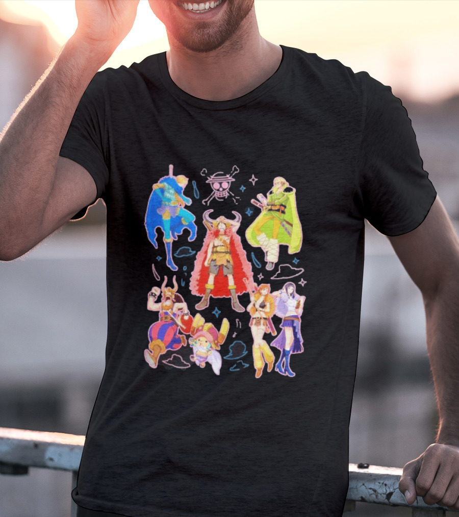 One Piece Straw Hat Pirates Collage Luffy T-Shirt