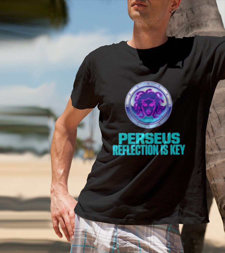 Perseus Reflection Is Key Medusa Mythology Greek Shield T-Shirt
