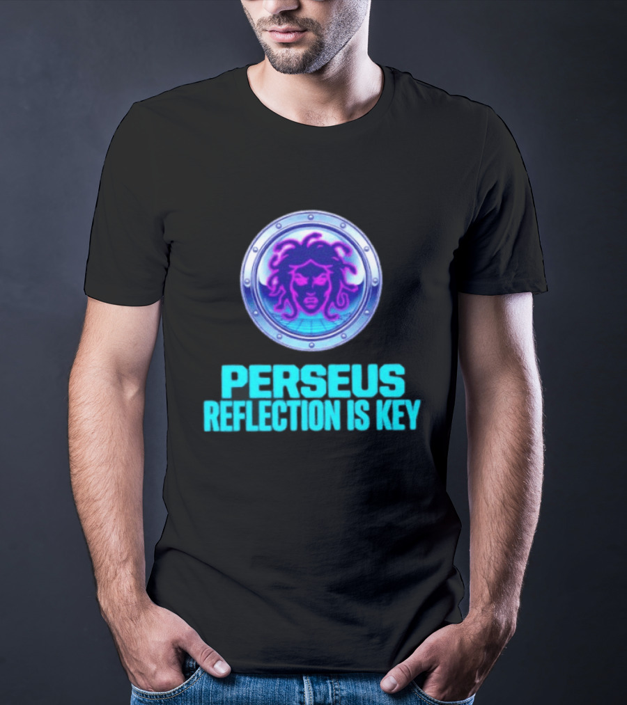 Perseus Reflection Is Key Medusa Mythology Greek Shield T-Shirt