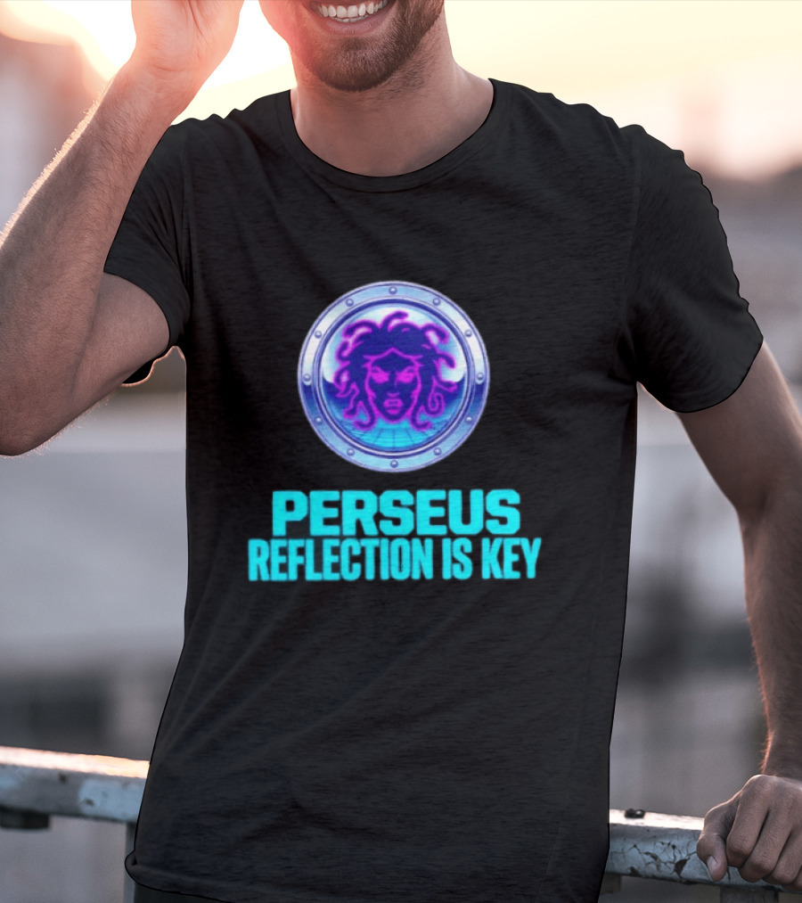 Perseus Reflection Is Key Medusa Mythology Greek Shield T-Shirt