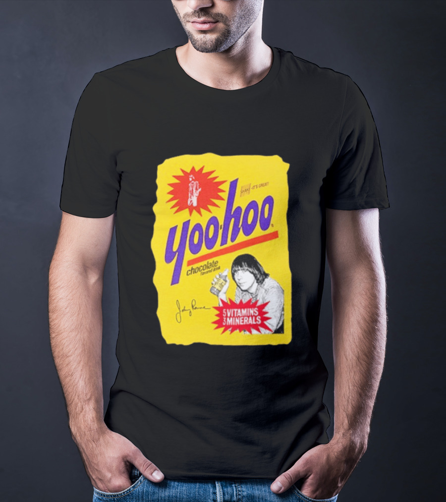Johnny Ramone Yoo Hoo Chocolate Drink 5 Vitamins 3 Minerals T-Shirt