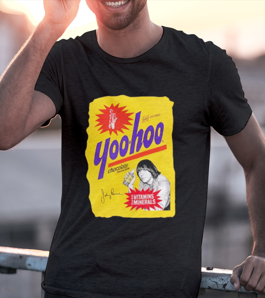 Johnny Ramone Yoo Hoo Chocolate Drink 5 Vitamins 3 Minerals T-Shirt