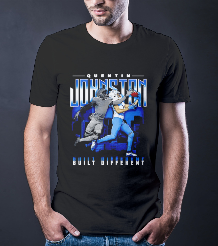Quentin Johnston Los Angeles Chargers Built Different Skyline Catch T-Shirt