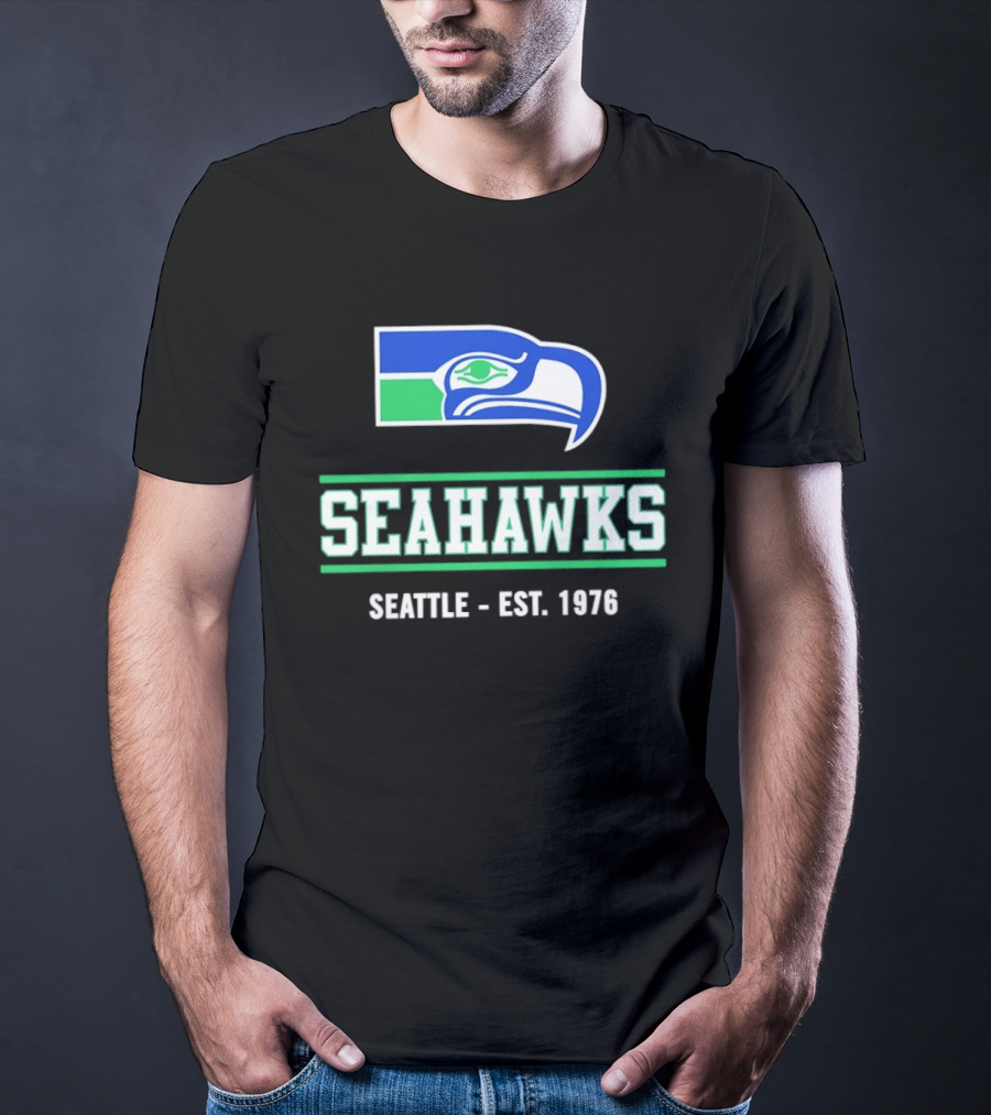 Seattle Seahawks Est 1976 Retro Team Logo Classic NFL Fan T-Shirt